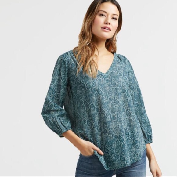 World Market paisley boho v-neck summer blouse, pink - Picture 3 of 9